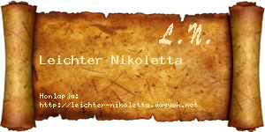 Leichter Nikoletta névjegykártya