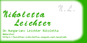 nikoletta leichter business card